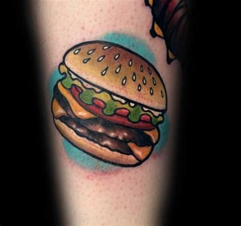 tatuajes de hamburguesas|Tatuaje hamburguesa y papas